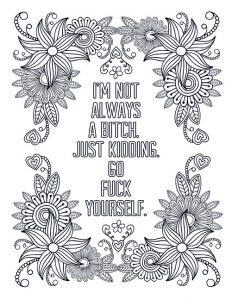 Calm the fuck down adult coloring page