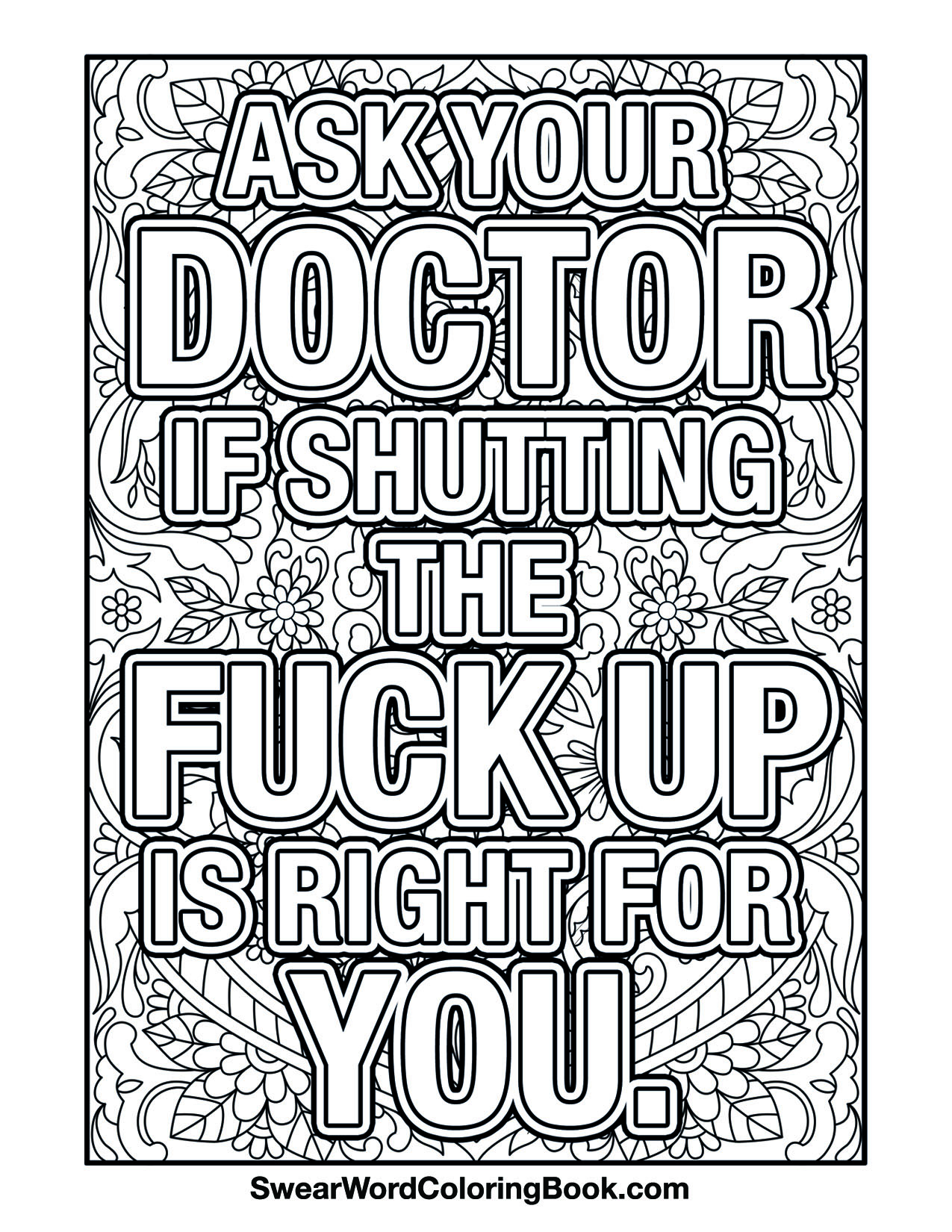 free-printable-adult-coloring-page-ask-your-doctor - swear word